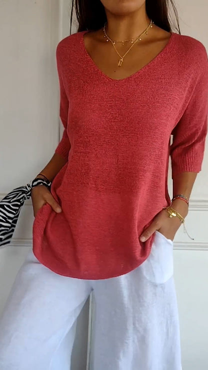 Top di Primavera con scollo a V
