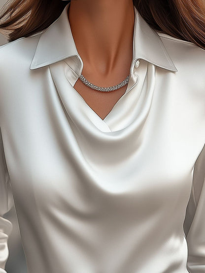 Nyx - Top di donna con scollo drappeggiato elegante