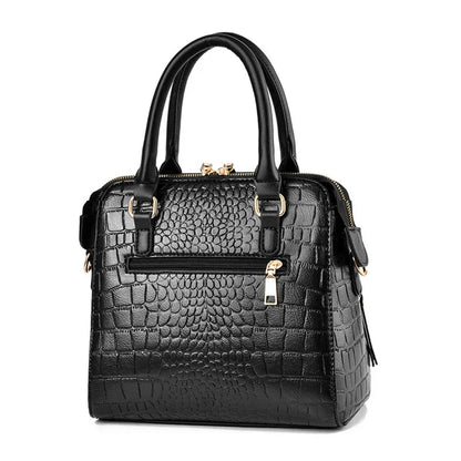 Borsa in Pelle Effetto Coccodrillo