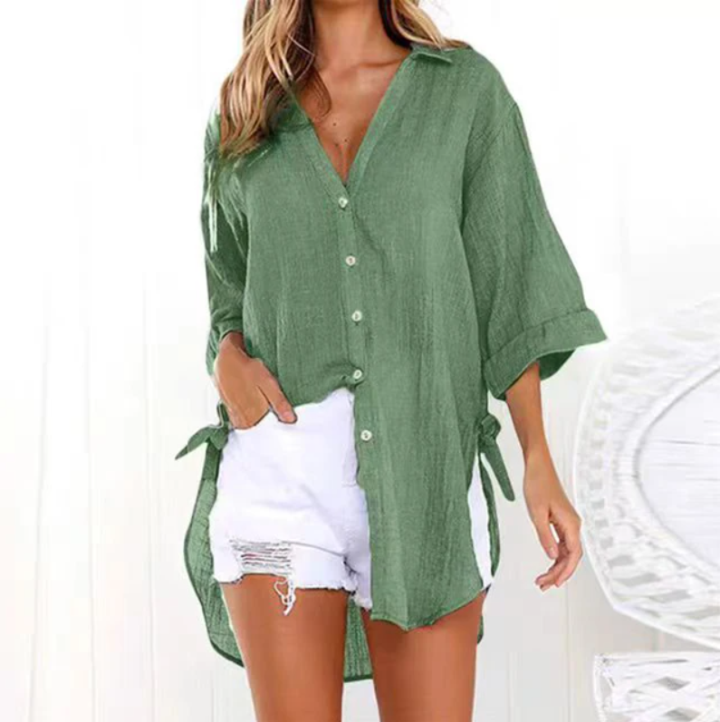 Camicia Larga con Lazos ai Lados