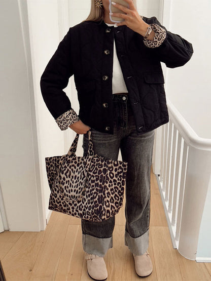 Nika™ | Cappotto foderato di stampa leopardata