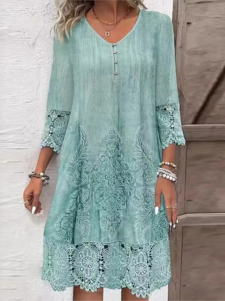 Lisa | Abito con scollo a V e pizzo