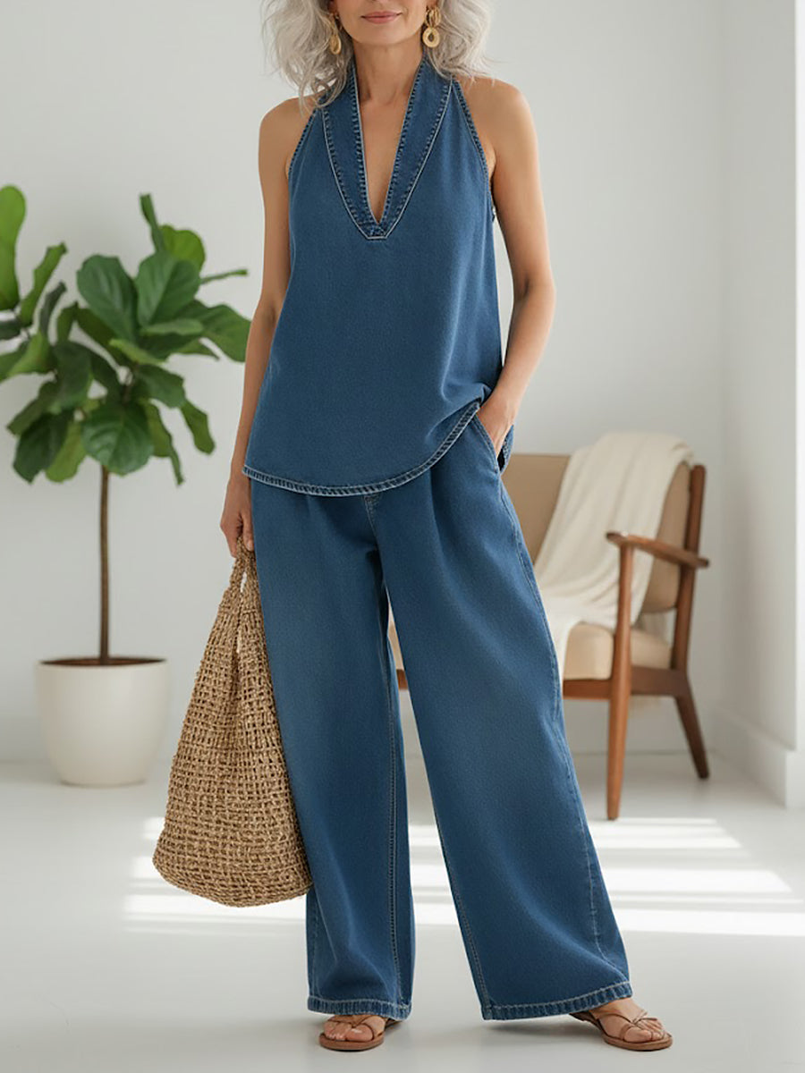 Saylor - Set due pezzi in Denim Lavaggio Vintage