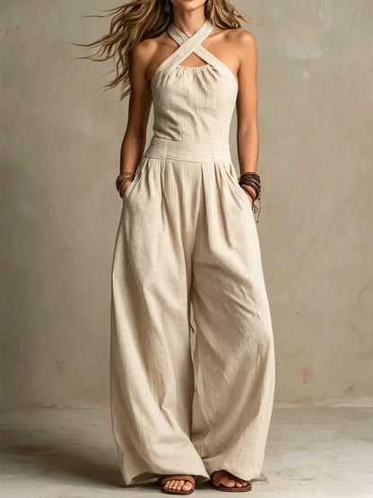 Louisa | Jumpsuit di design con collo incrociato