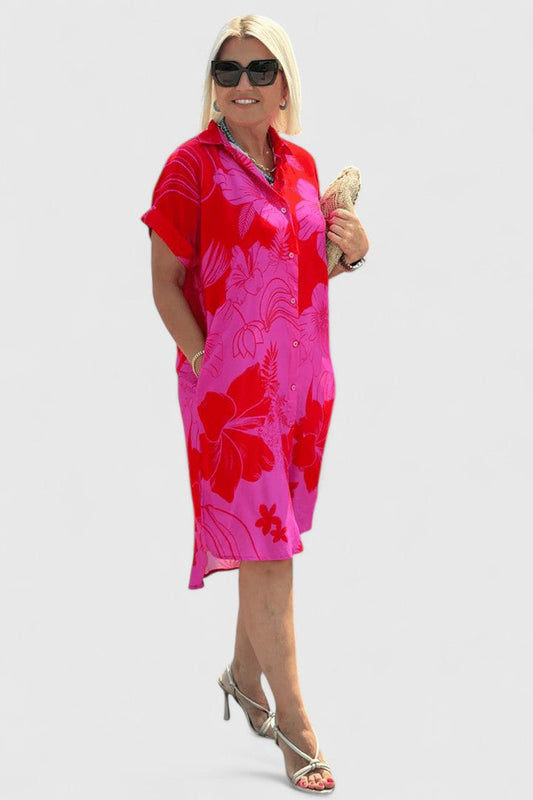 LUCY – ABITO CHEMISIER TROPICAL BLOOM