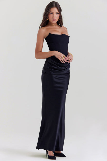 Paloma - Elegante Abito maxi Senza maniche di Satin