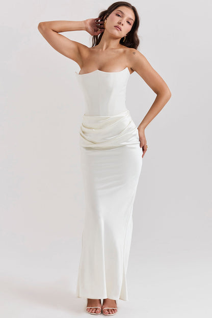 Paloma - Abito maxi elegante di Raso Senza maniche