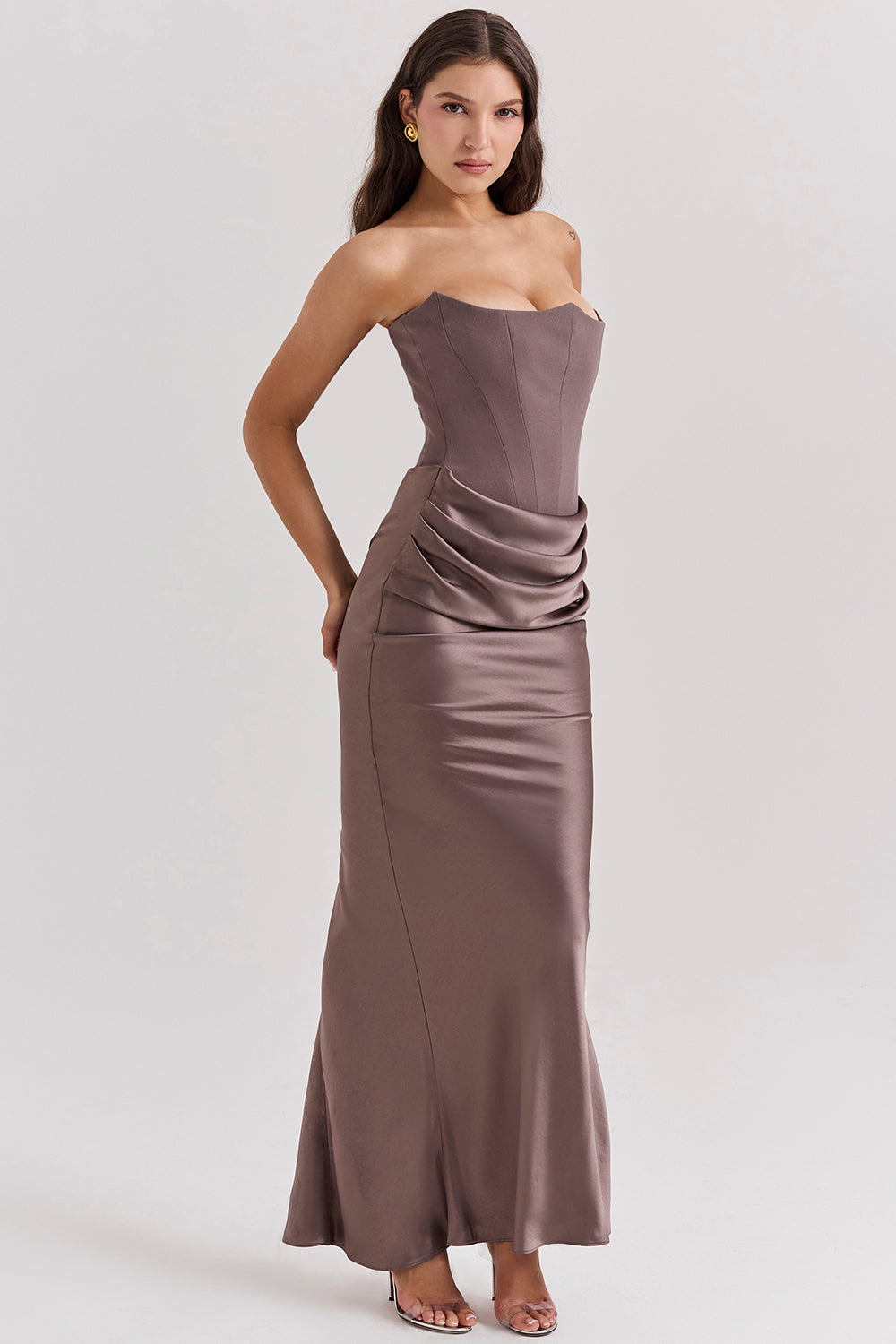 Paloma - Elegante Abito maxi Senza maniche di Satin