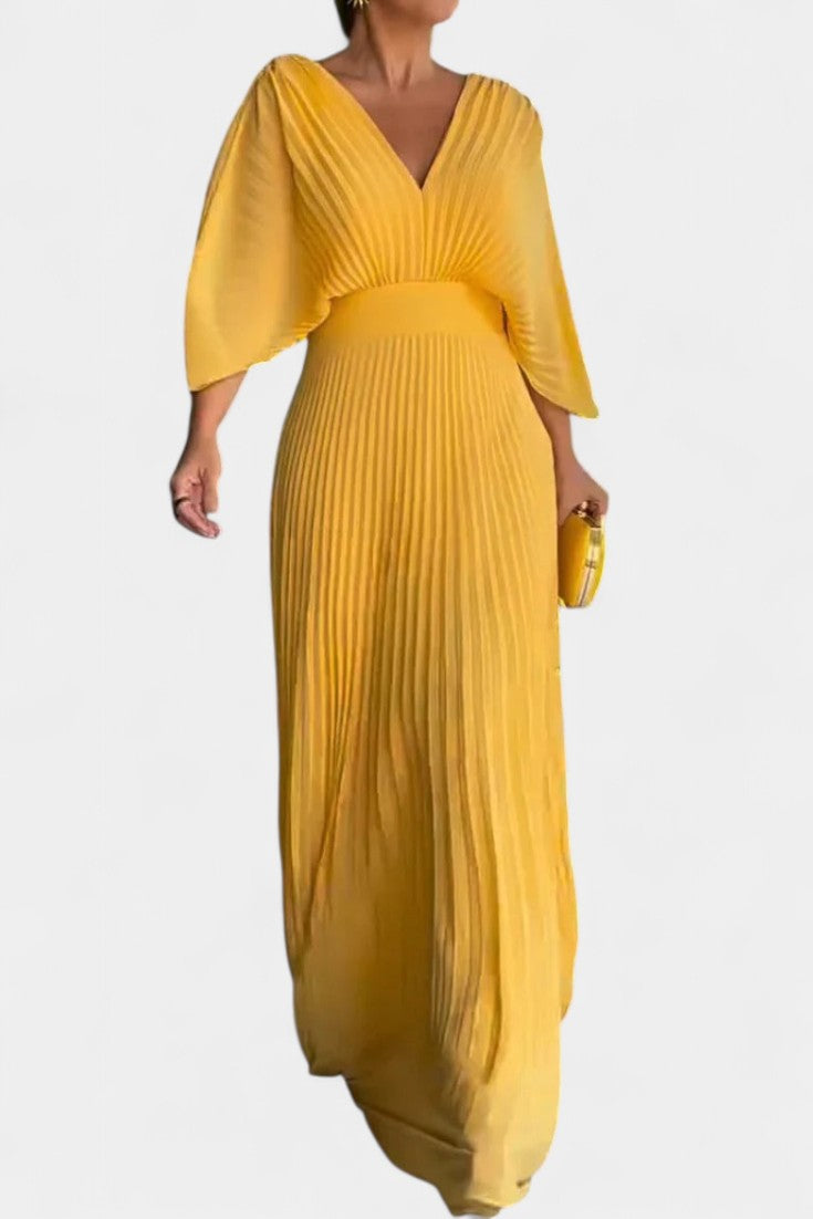Anita Abito midi con Pliegues e scollo a V
