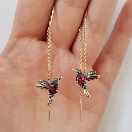 Aveline – Orecchini colibrì smaltati