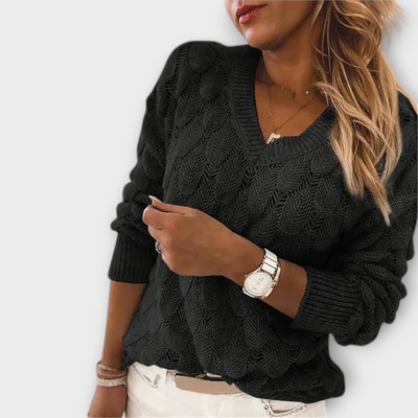 Aine - Maglione Elegante con Scollo a V