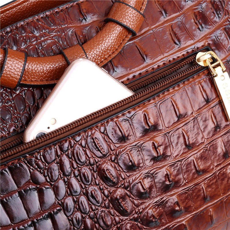 Oriana - Borsa di Coccodrillo con Gradiente Retrò
