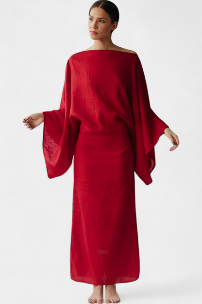 Kamilia Abito Kimono in lino e Cotone
