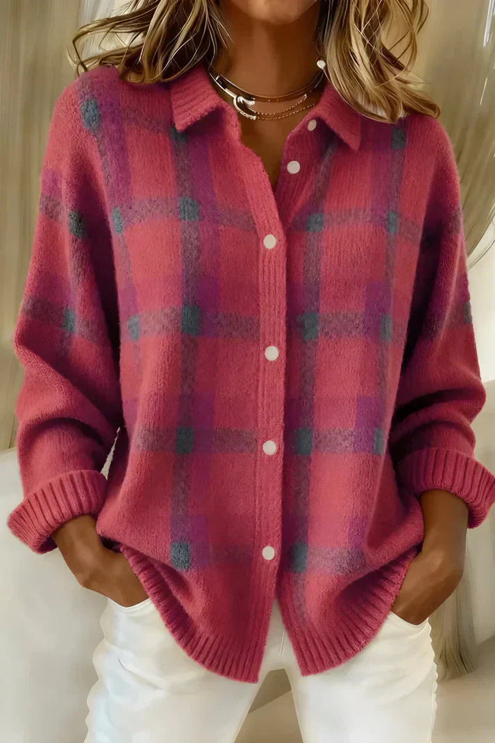 GISÈLE – CAMICIA DI MAGLIA A QUADRI MORBIDI