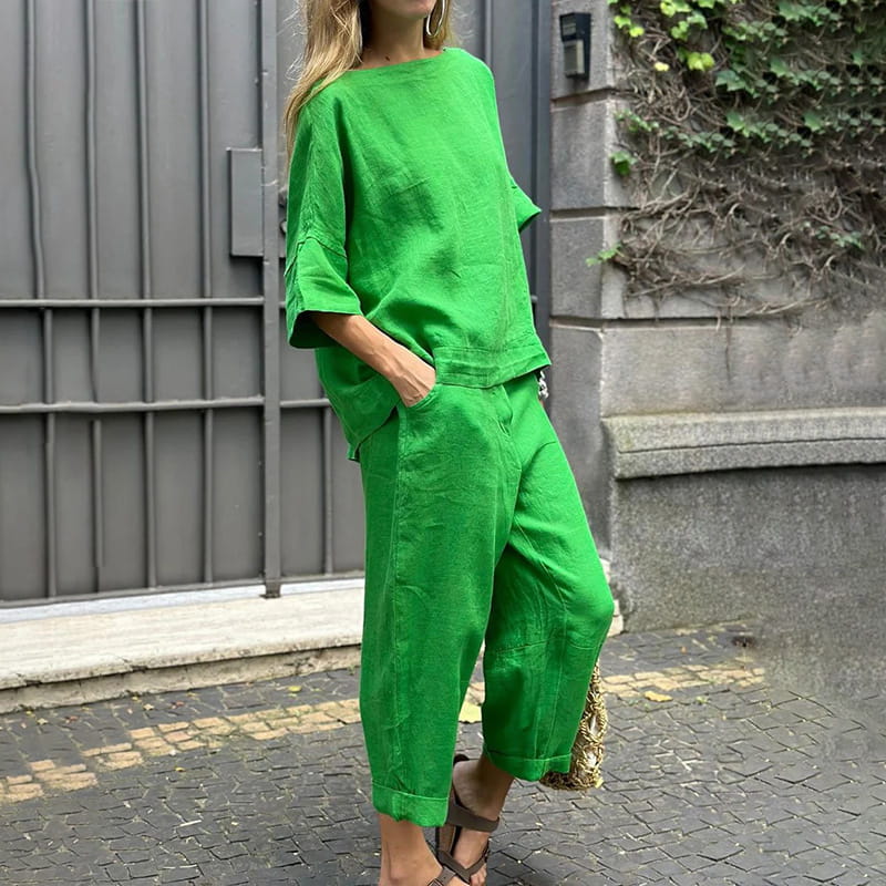 EMMA – SET COMPLETO IN COTONE-LINO CASUAL