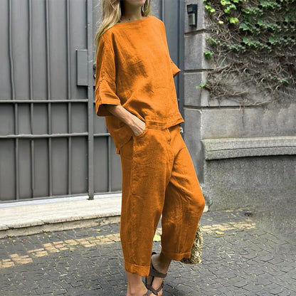 EMMA – SET COMPLETO IN COTONE-LINO CASUAL