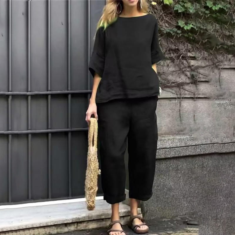 EMMA – SET COMPLETO IN COTONE-LINO CASUAL