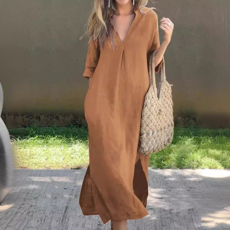 DELILAH – ABITO DA SERA ELEGANTE CON SPACCO IN V