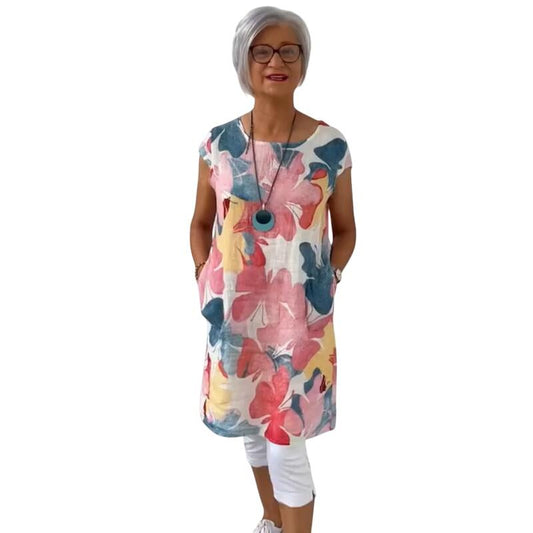 NORA – ABITO TÚNICA CON FIORI AÉREAS