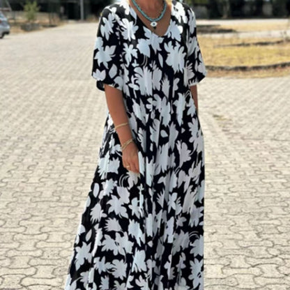 Solene | Abito lungo con Scollo a V