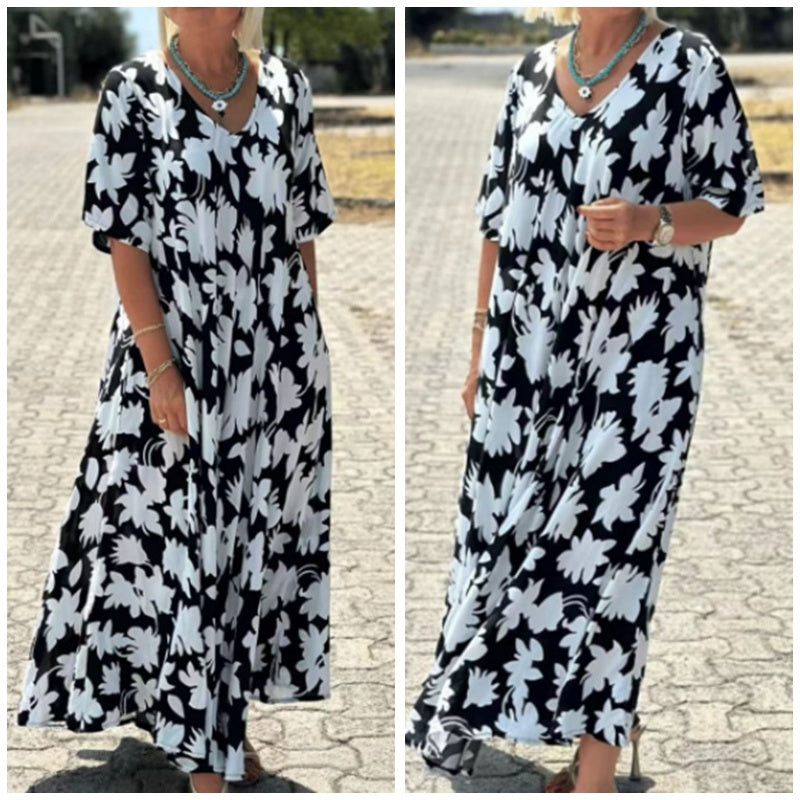 Solene | Abito lungo con Scollo a V