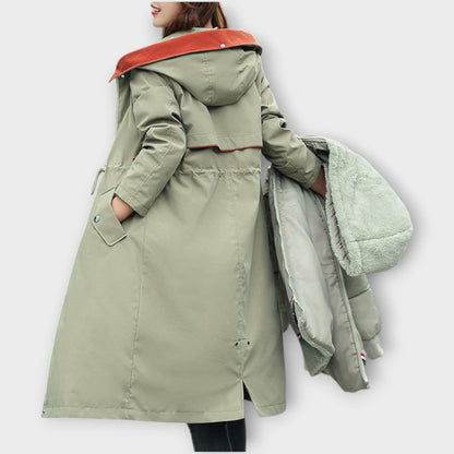 Parka invernale lungo in pelliccia sintetica