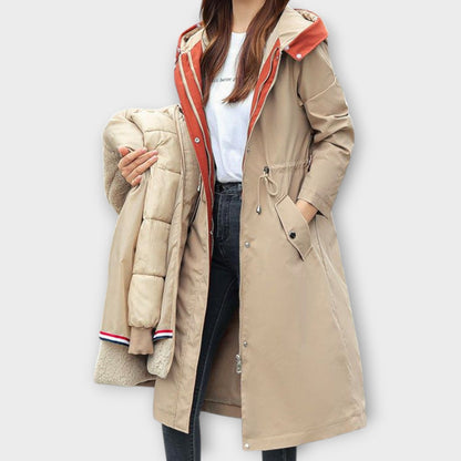Parka invernale lungo in pelliccia sintetica