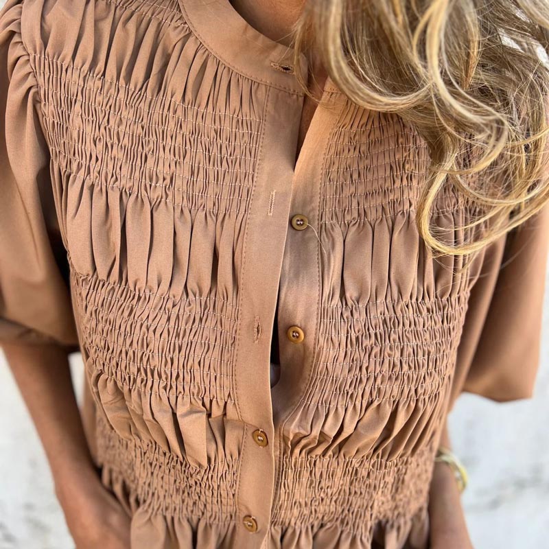 Megan - Blusa di Bottoni con Maniche a palloncino