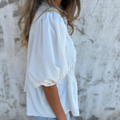 Megan - Blusa di Bottoni con Maniche a palloncino