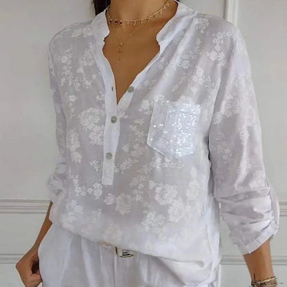 BLUSA FLOREALE FRIEDLINDE I A MANICHE LUNGHE