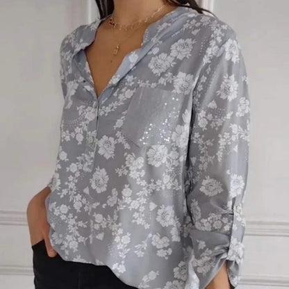 FRIEDLINDE I BLUSA FLOREADA A MANICHE LUNGHE