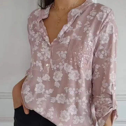 FRIEDLINDE I BLUSA FLOREADA A MANICHE LUNGHE