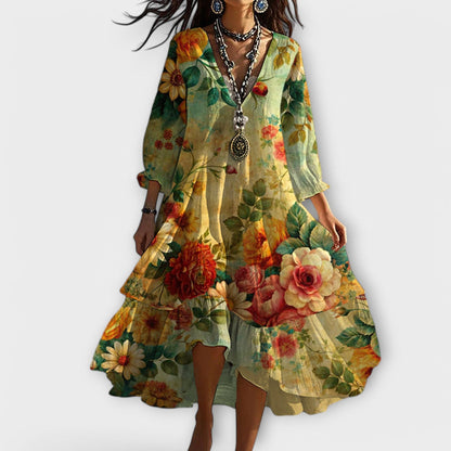 Shanae – Abito Midi Elegante con Motivo Floreale