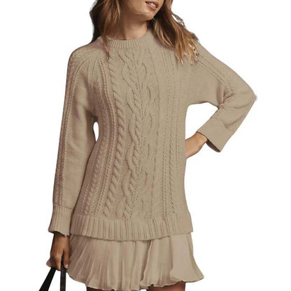 Il Abito A-Line di Maglia Cableado - Il Abito di Maglione Valorizzante