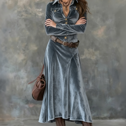 Dolce | Abito maxi vintage di terciopelo fluido