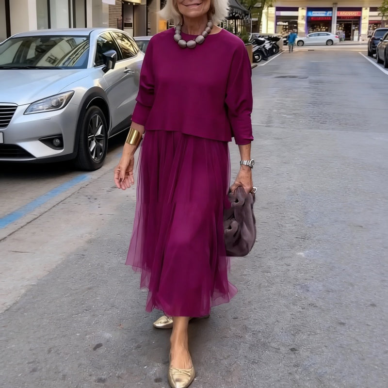 Completo coordinato donna 2 Piezas: Abito e Top di Manica lunga