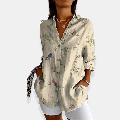 LYSSA™ | Blusa floreale con chiusura di bottoni