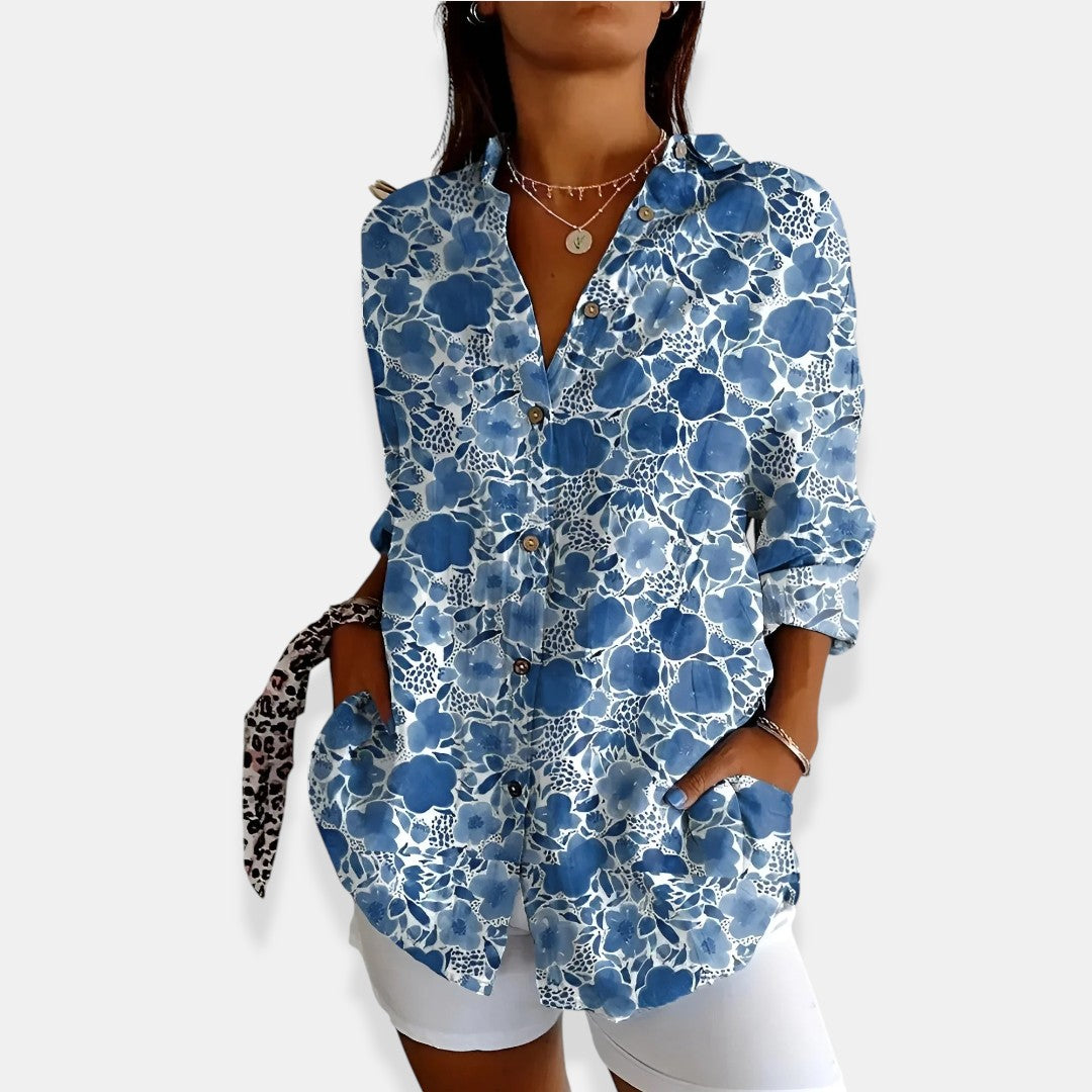 LYSSA™ | Blusa floreale con chiusura di bottoni