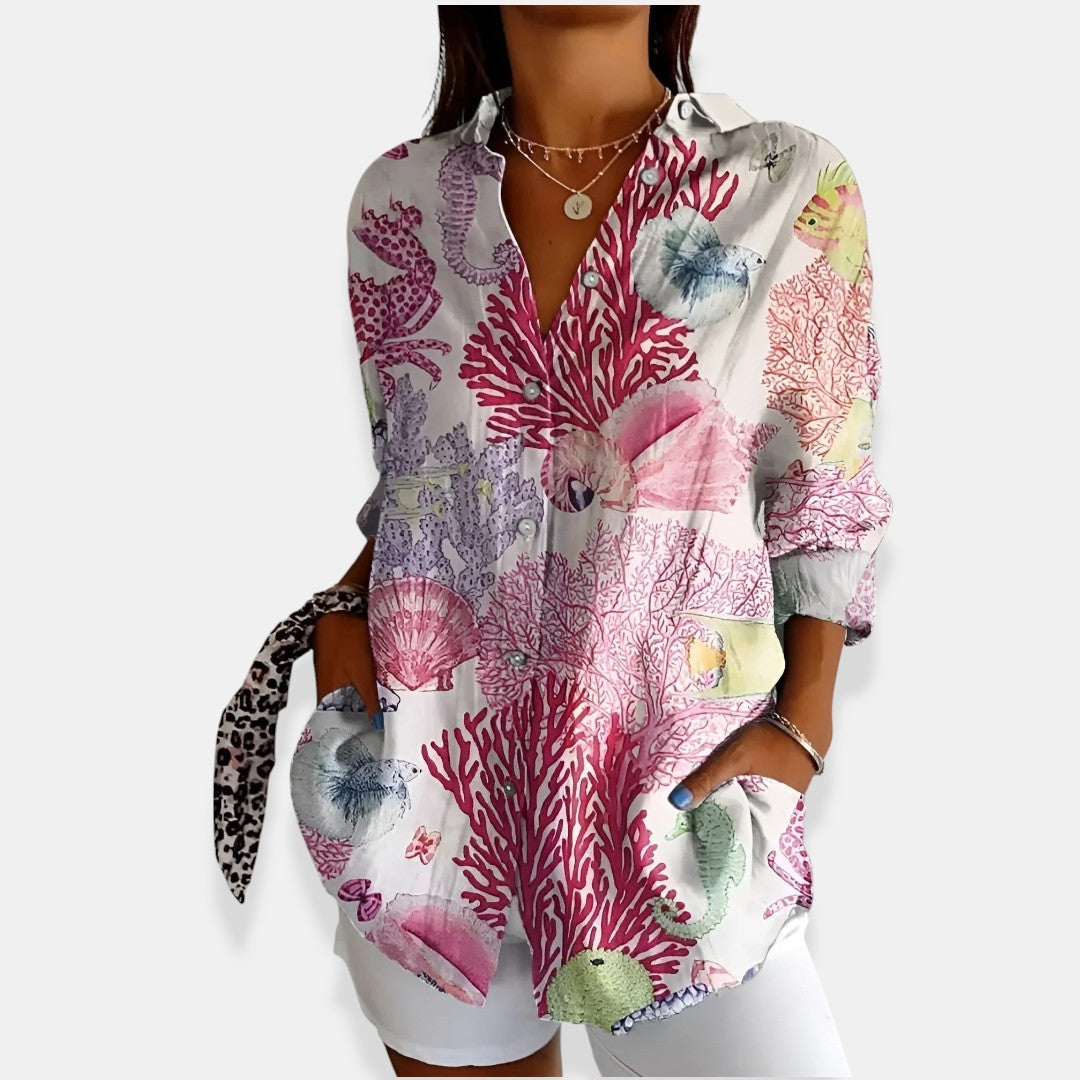 LYSSA™ | Blusa floreale con chiusura di bottoni