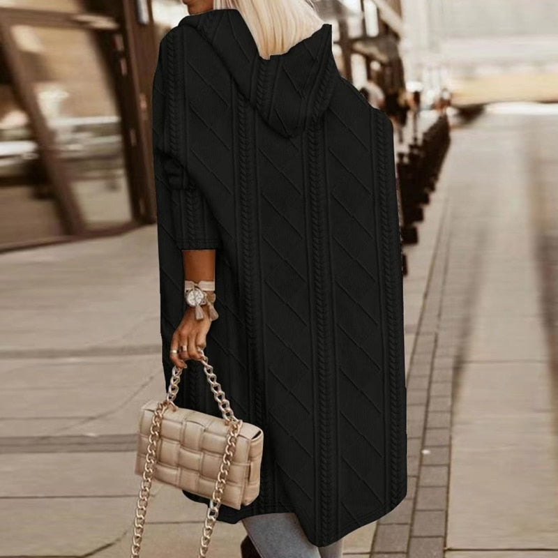 Jelone - Cardigan con cappuccio di Lunghezza Extendida