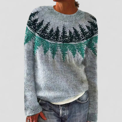 Sienna | Maglione in maglia fantasia da donna | Taglio rilassato e caldo