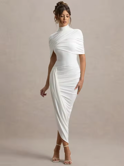 Taylor - Abito maxi Asimmetrico con Mantella Torcida