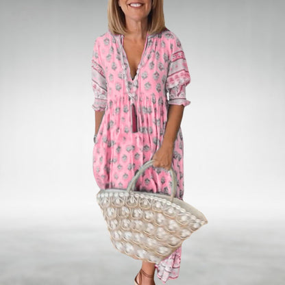 EMILIA – ABITO MAXI FLOREALE BOHO