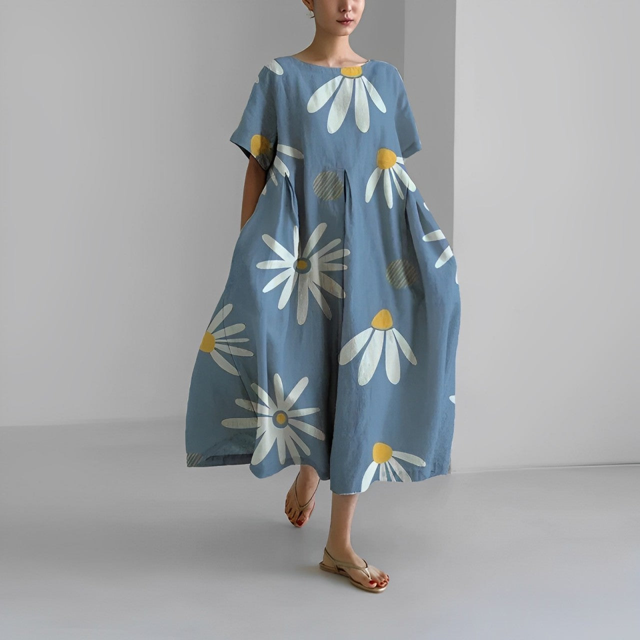 Daisy - Abito Maxi Morbido di Gran Onda Rétro