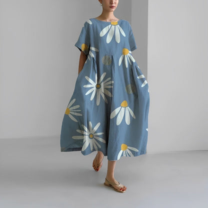 Daisy - Abito Maxi Morbido di Gran Onda Rétro
