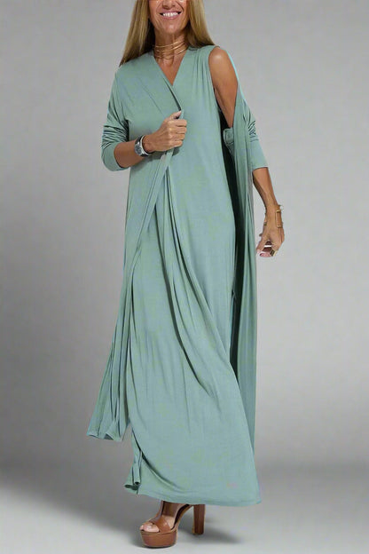 Elfriede | Abito maxi elegante con Cárdigan Gratis per Ogni Occasione