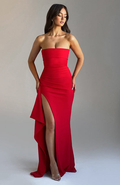 Alina | Abito maxi Elegante senza spalline